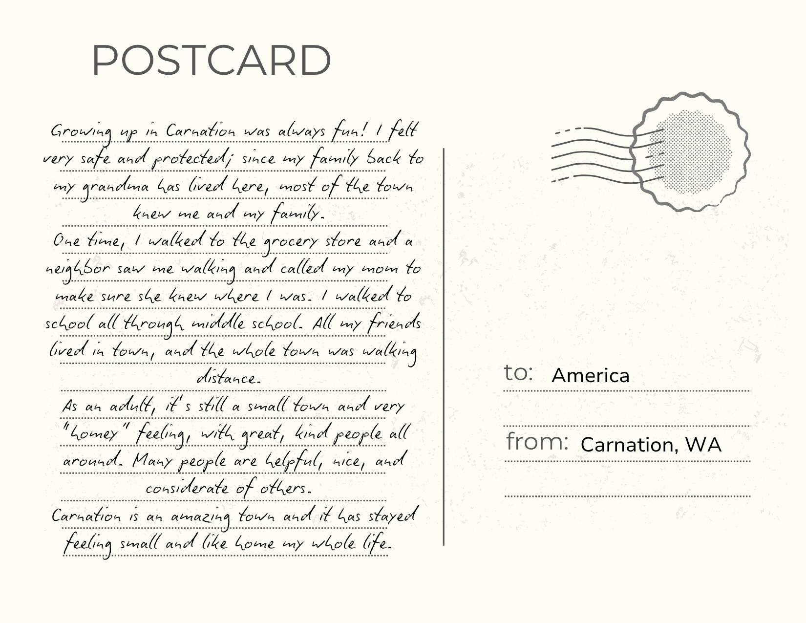 Click to read - Carnation, WA