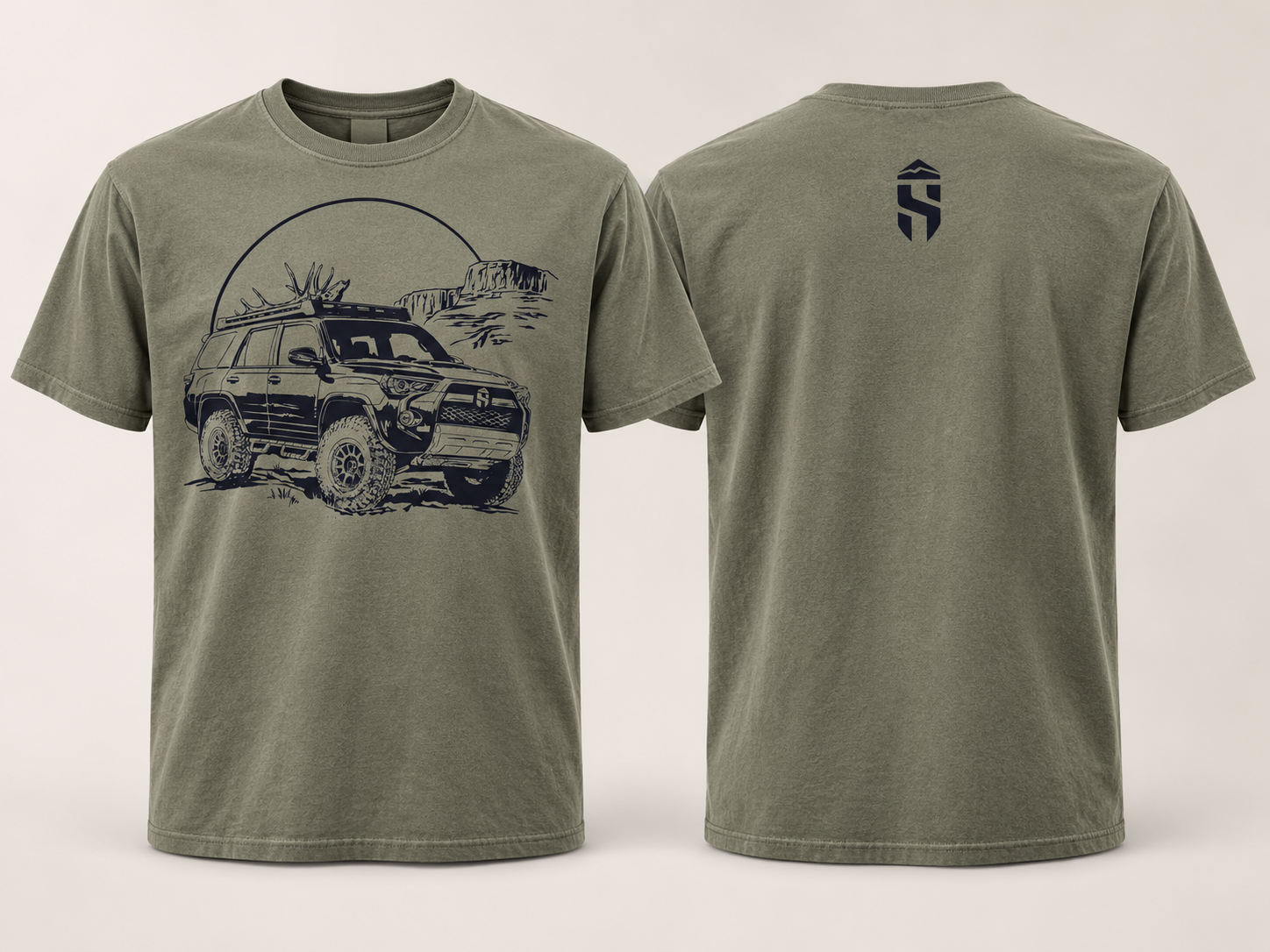 Olive Off-Road Adventure T-Shirt Mockup.png