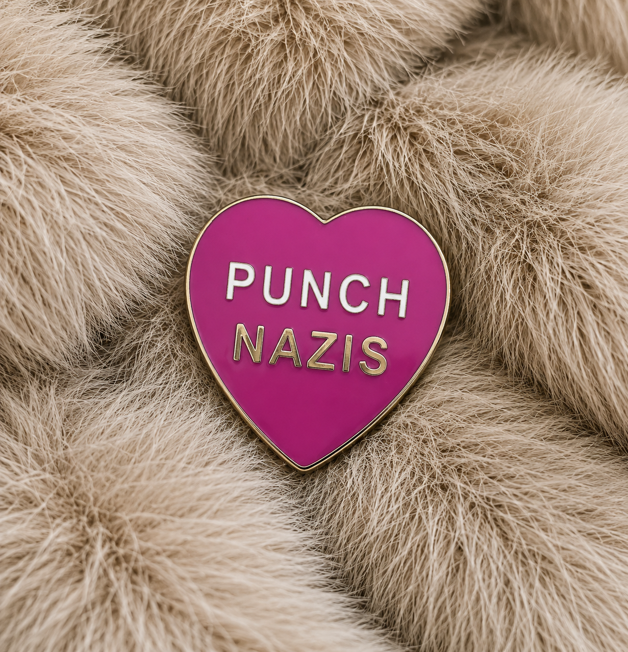 "Punch Nazis" Enamel Pin - Silver