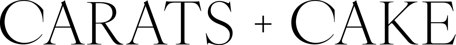 Logo for Carats + Cake, displayed in an elegant, black uppercase serif font.