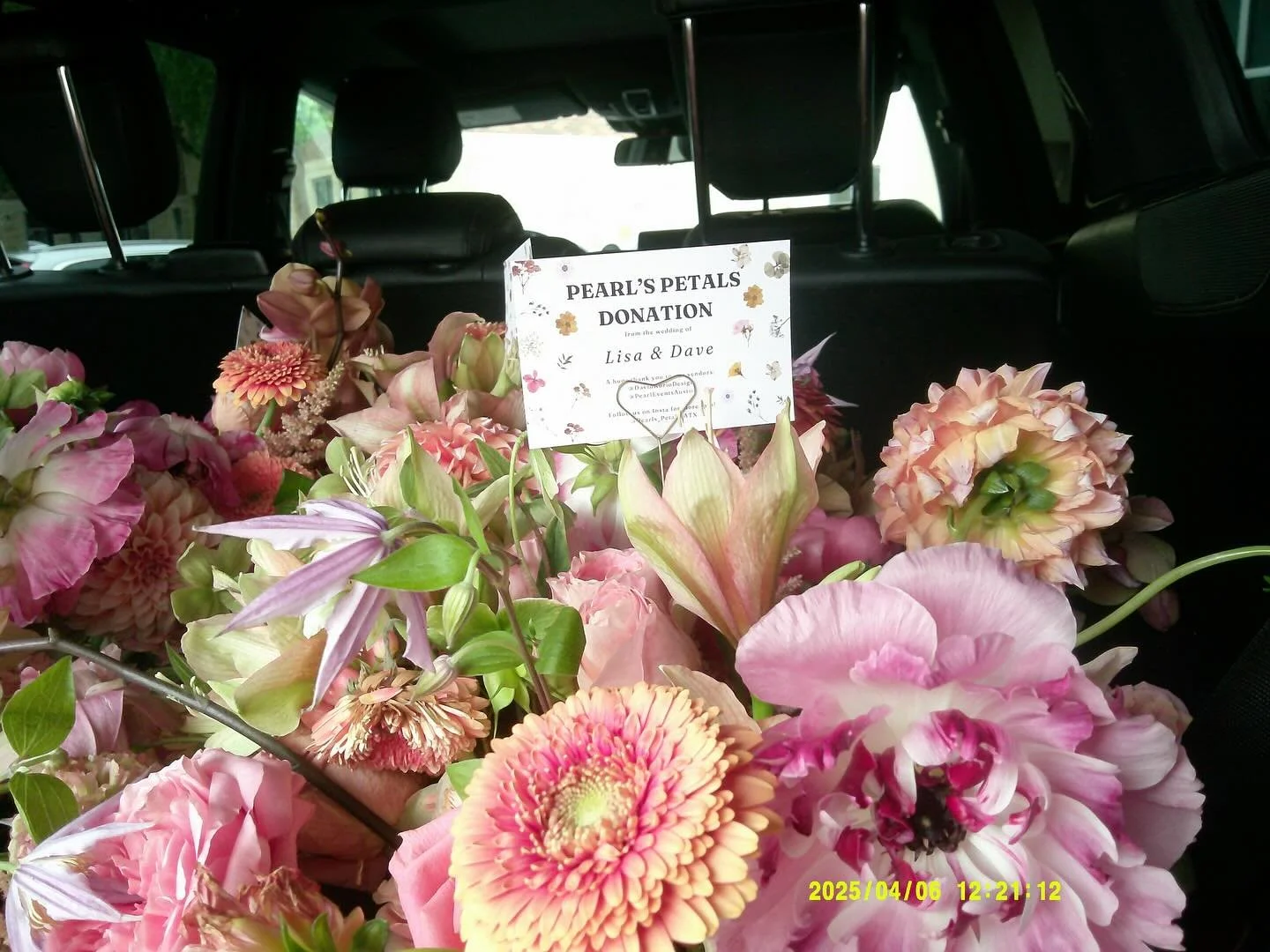 Our April 5th donation from Ms. Lisa and Mr. Dave&rsquo;s wedding at Commodore Perry! Thank you for working with us David Kurio Designs and May Family! 🌺