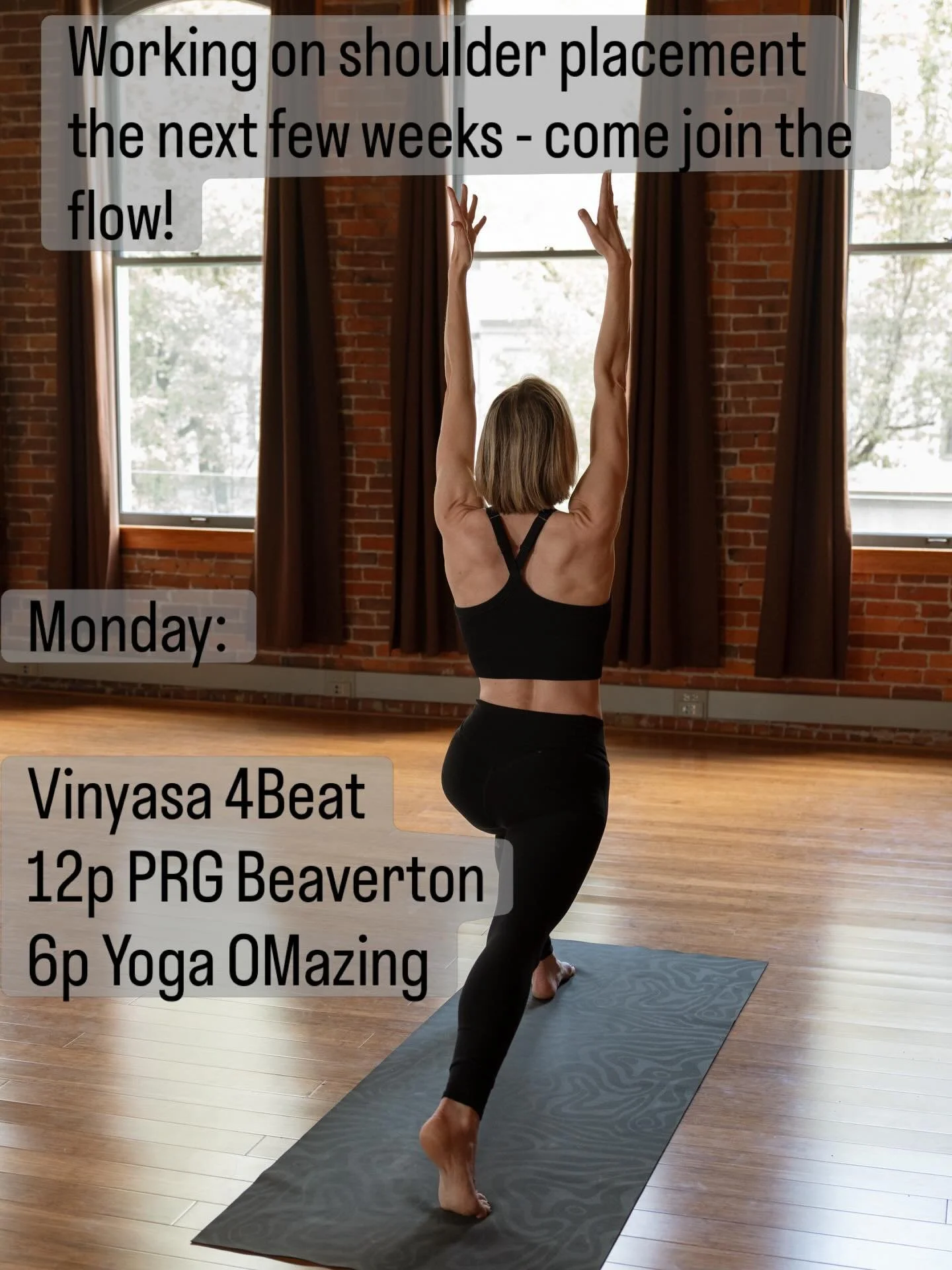12p Vinyasa @portlandrockgym Beaverton
6p Int/adv vinyasa @yogaomazing  @4beatyoga