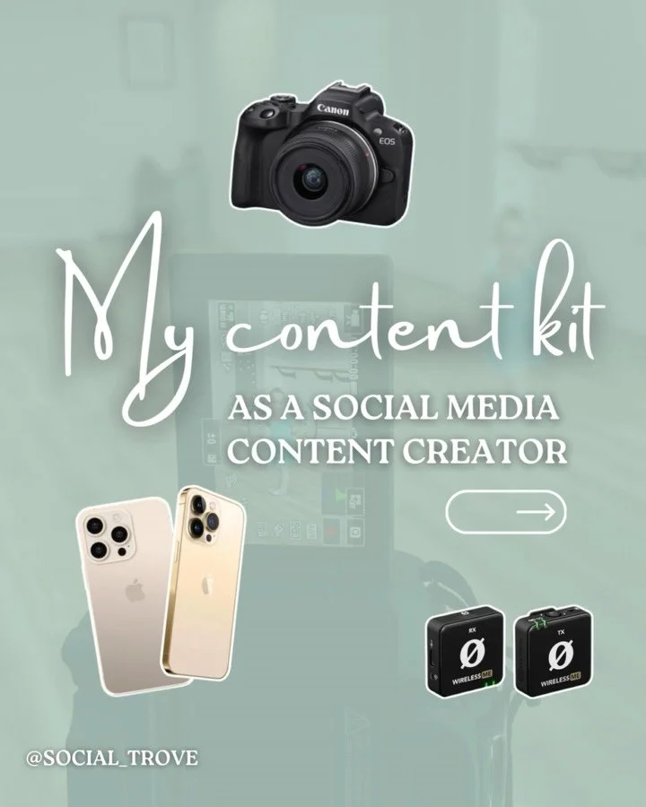 Peek inside my ultimate toolkit for capturing alllll the content for my clients 🤩

This has been curated over the last 2 years of working freelance in social media and content creation 💫🤳🎥

What&rsquo;s next to add, maybe a drone? 👀

Limited ava
