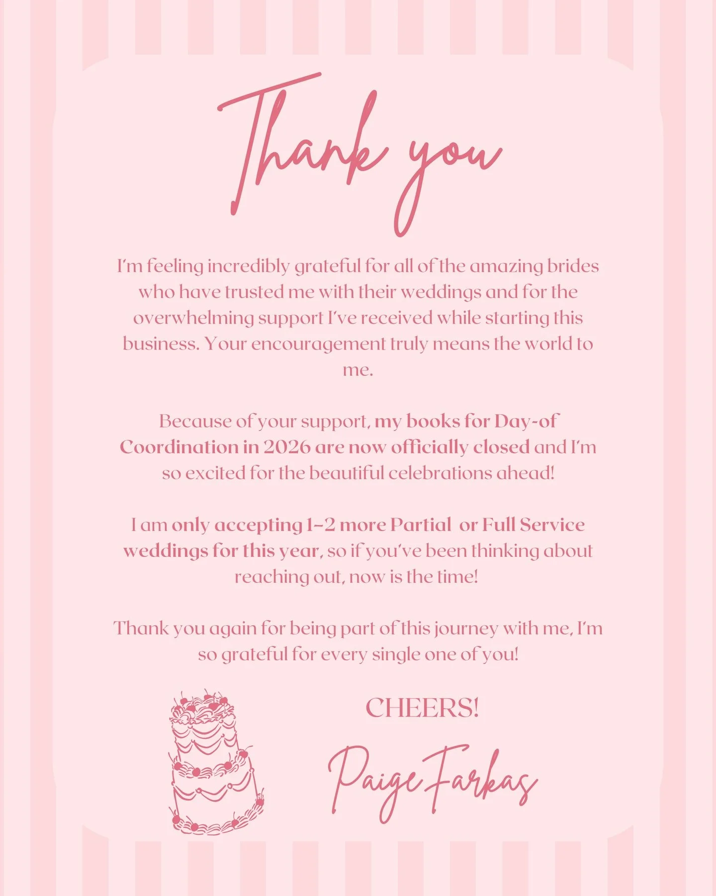 Truly beyond grateful for all the love and support from my brides, family and friends. I am so blessed to be able to do what I love and I am so excited for all the celebrations to come!

If you are interested in learning more about my partial or full