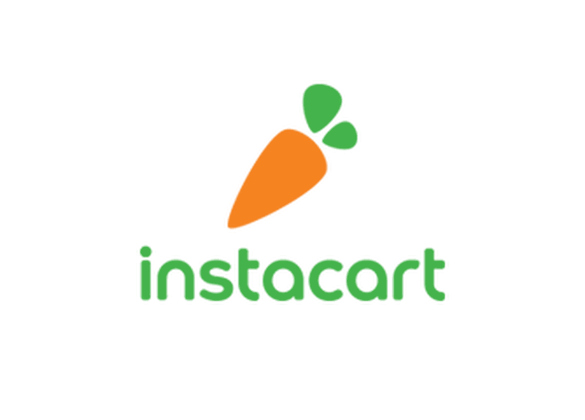 Instagram logo with a stylized carrot above the text 'instagram' in green and orange colors.