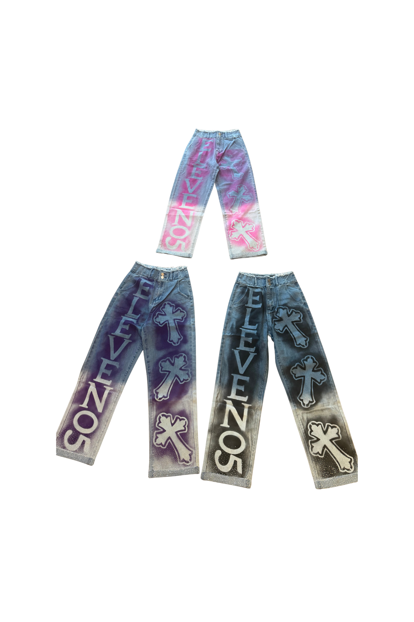 Shop Eleven05 Two-Tone Custom Spray Jeans - Unique & Stylish Denim ...