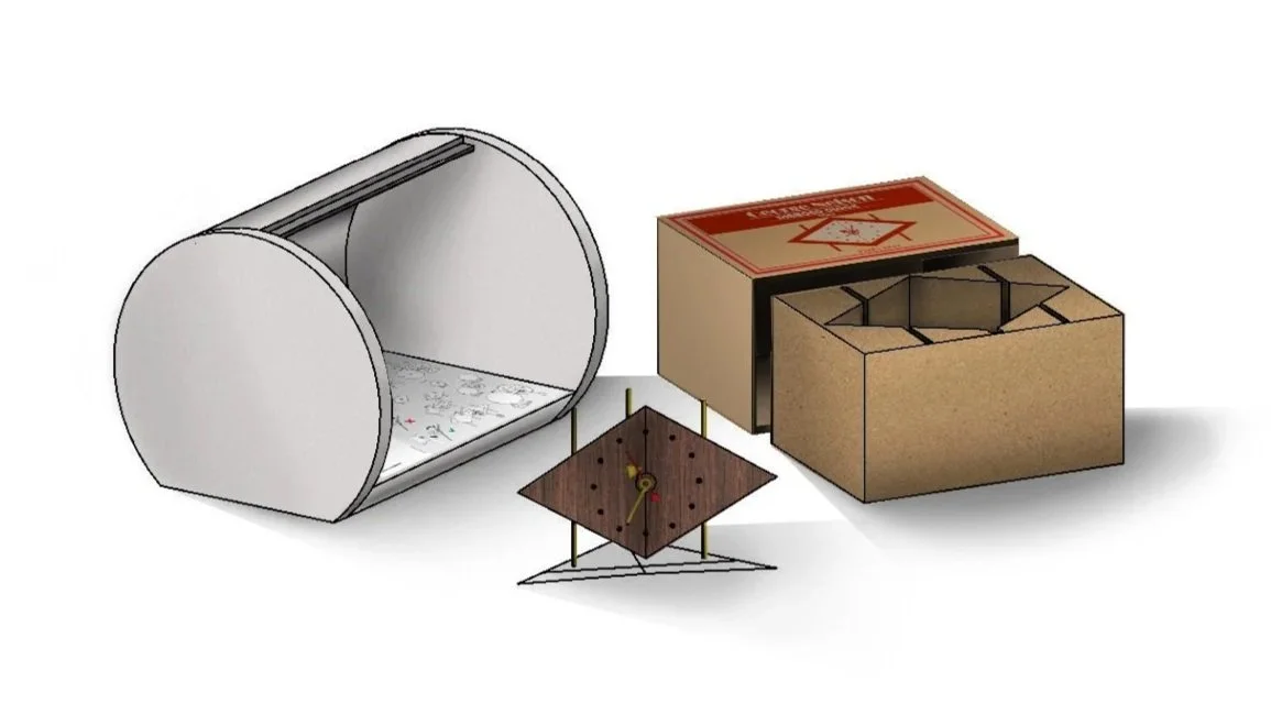 George Nelson Diamond Clock Packaging Design Rendering (Capsule and Inner Box)