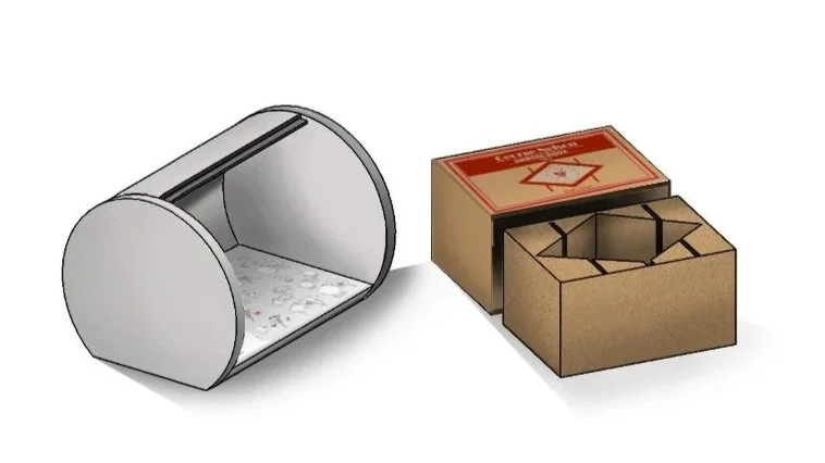 George Nelson Diamond Clock Packaging Design Rendering 2 (Capsule and Inner Box)