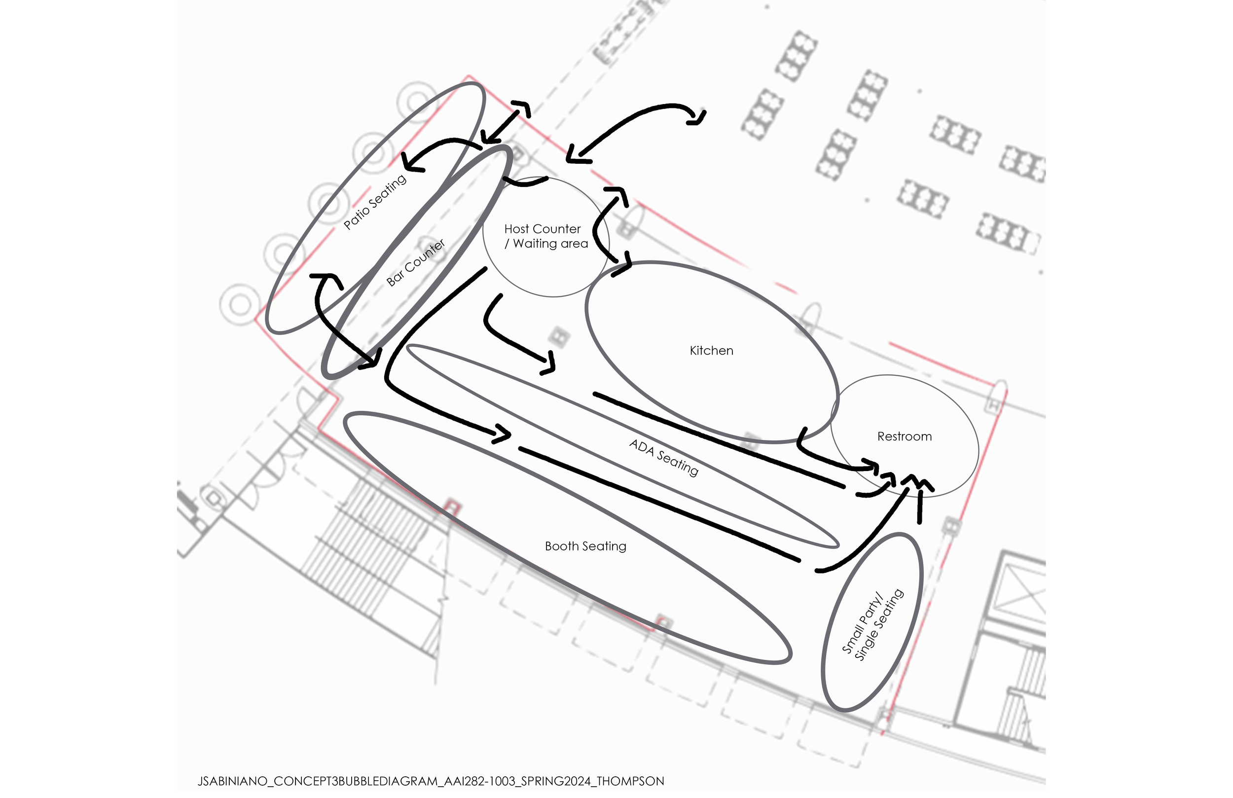 Brazen Airport Restaurant Project Space Planning Diagram