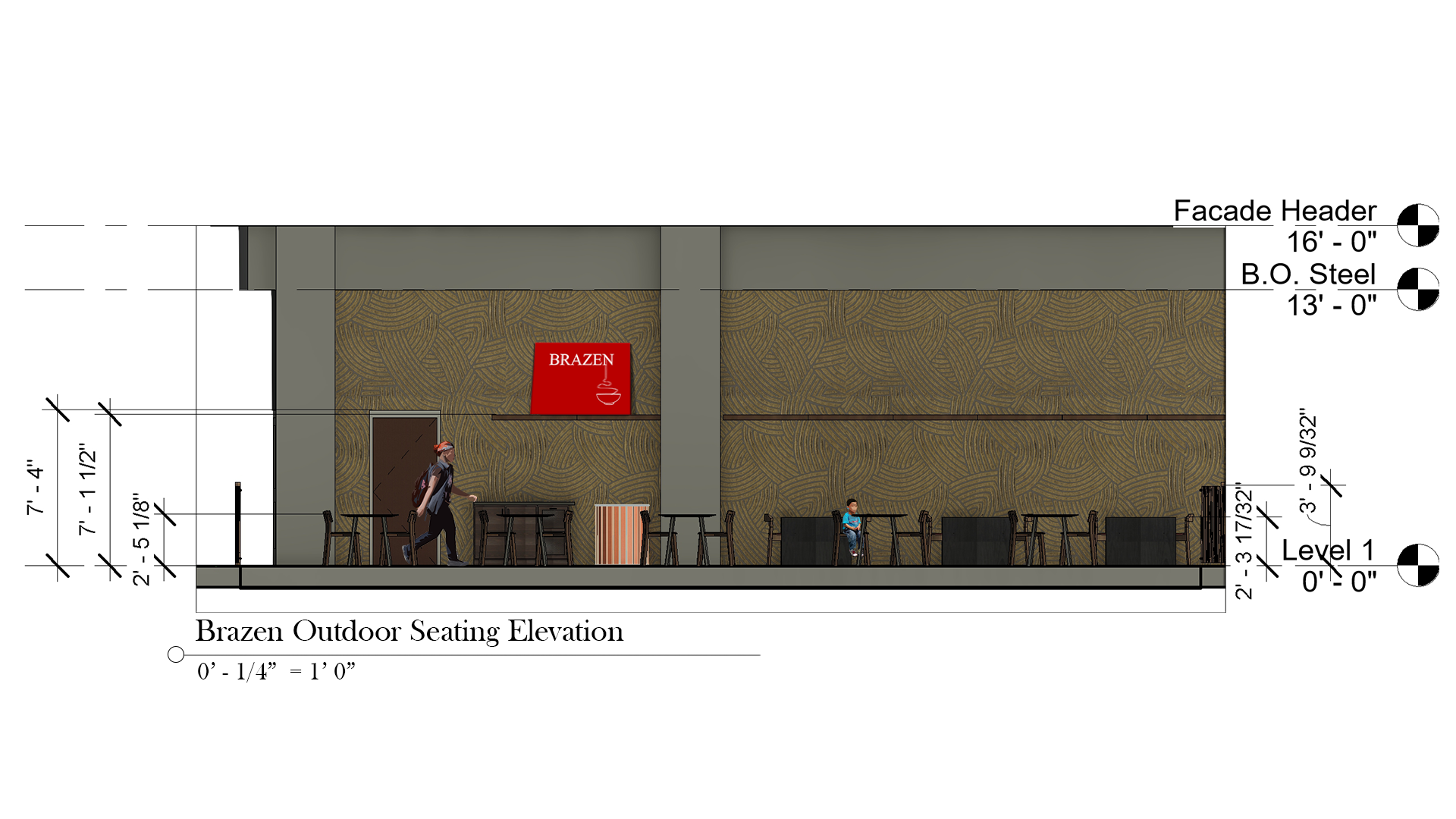 Brazen Airport Restaurant Project Outdoor Seating Elevation