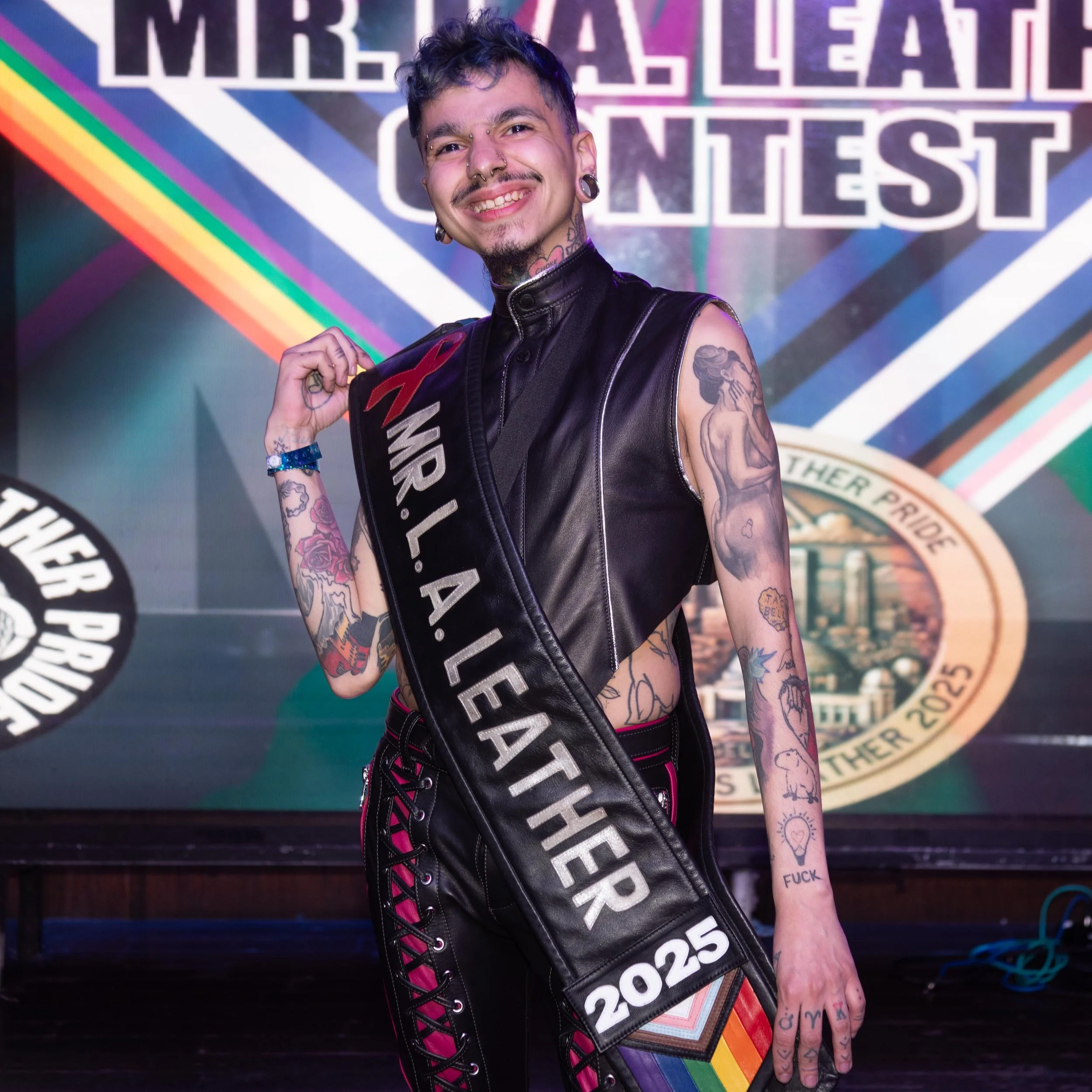 Nick Arroyo --
Mr. Christopher Street West 2025 --
Mr. LA Leather 2025
