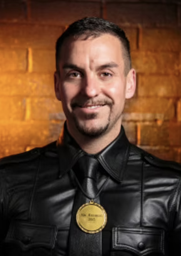 Justin Emerick --
Mr. Regiment 2013 --
Mr. Los Angeles Leather 2013
