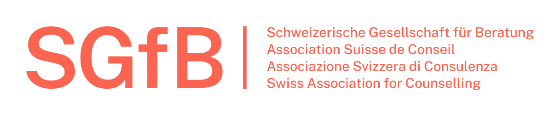 Logo der Schweizerischen Gesellschaft für Beratung (SGfB) in verschiedenen Sprachen