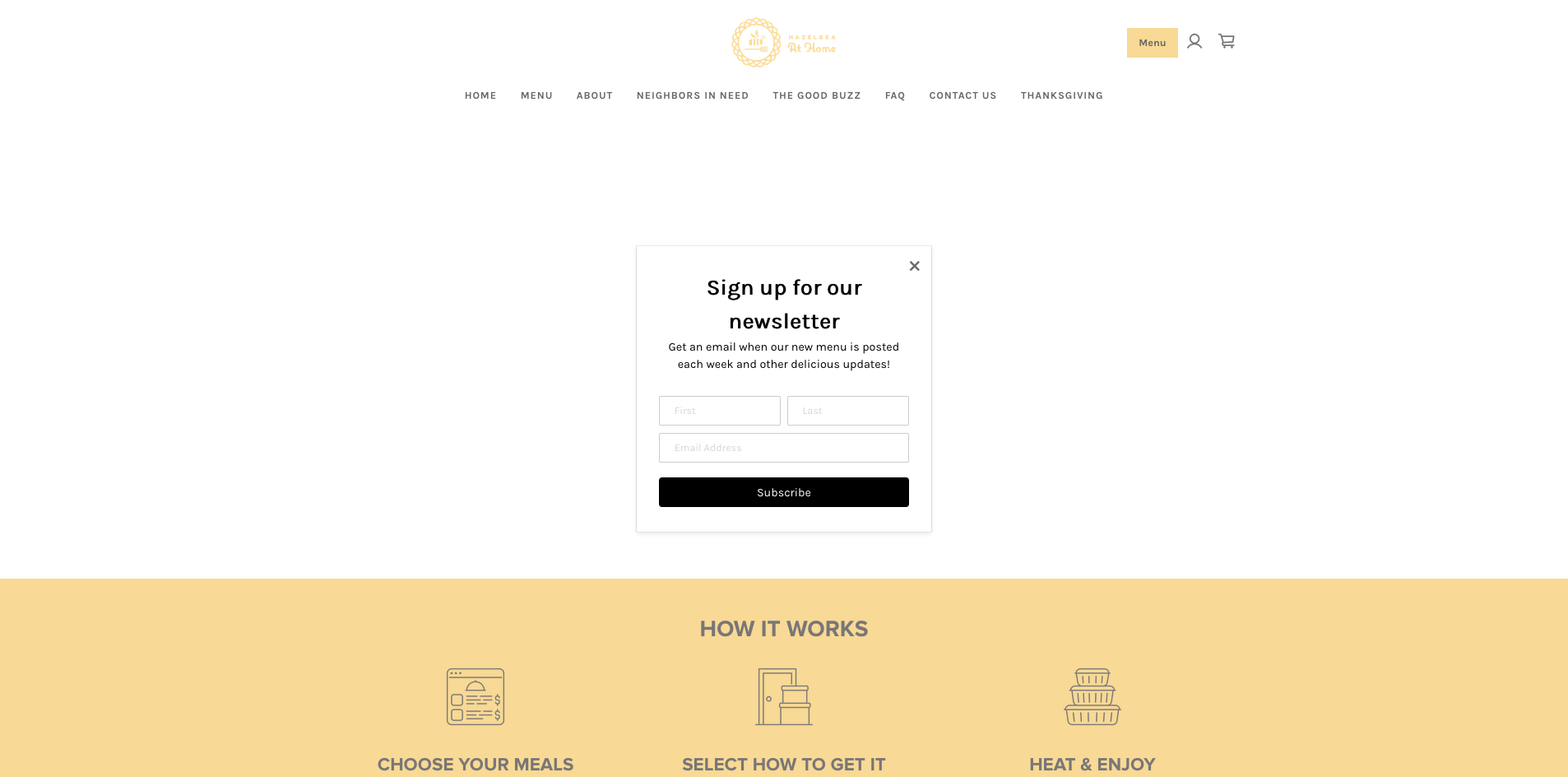 Newsletter Pop-Up Greeting