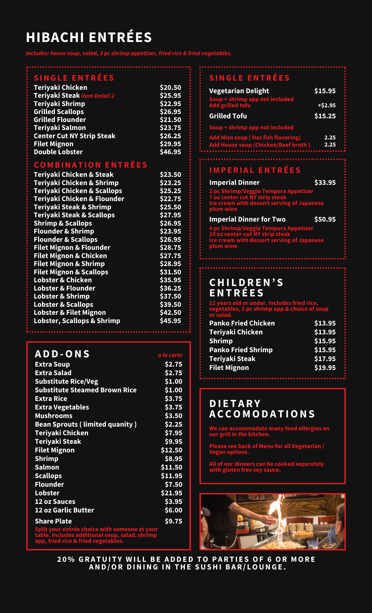 I was pretty pleased to be able to fit a nice hibachi photo that I took years ago on this page in the process of re-doing the layout.