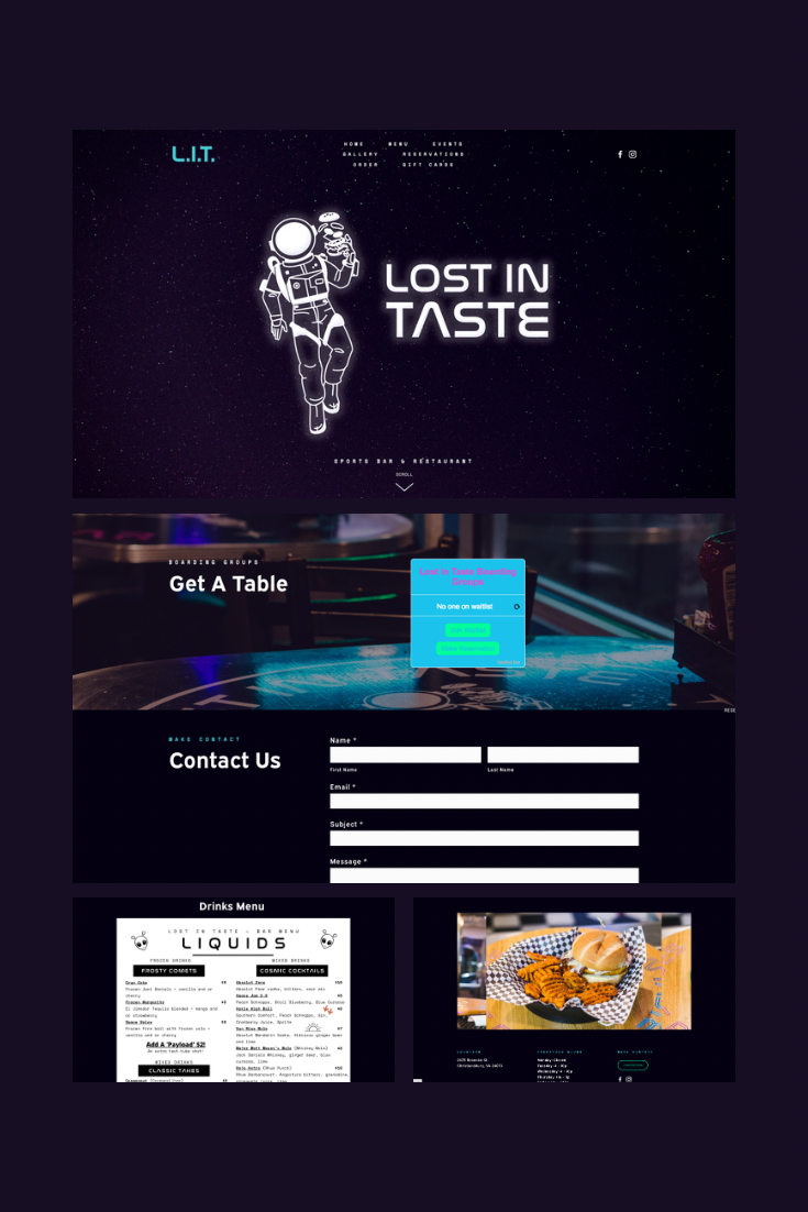 Lost In Taste | Squarespace Website Design; Christiansburg, VA