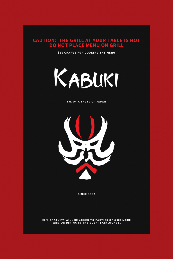 Kabuki Japanese Steakhouse | Canva Restaurant Menu Design and Logo Modifications