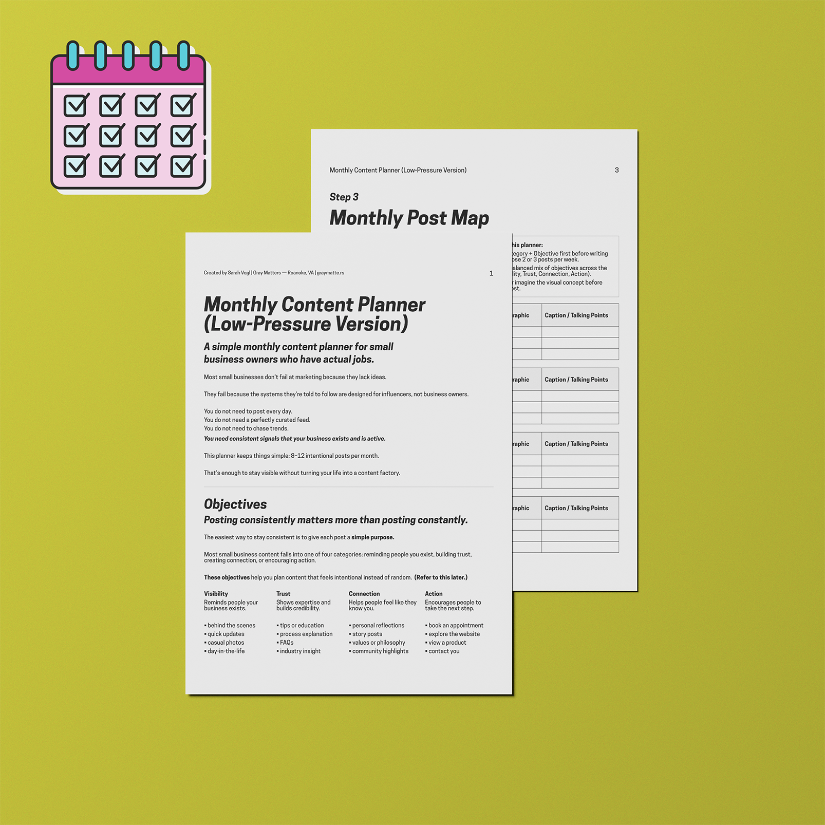 March | Monthly Content Planner (Low-Pressure Version)