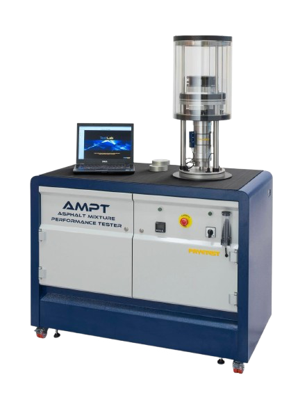 El analizador de rendimiento de mezclas asfálticas (Asphalt Mixture Performance Tester) es un sistema de ensayo compacto, totalmente autónomo y controlado servohidráulicamente, diseñado para la evaluación avanzada del rendimiento de las mezclas asfál
