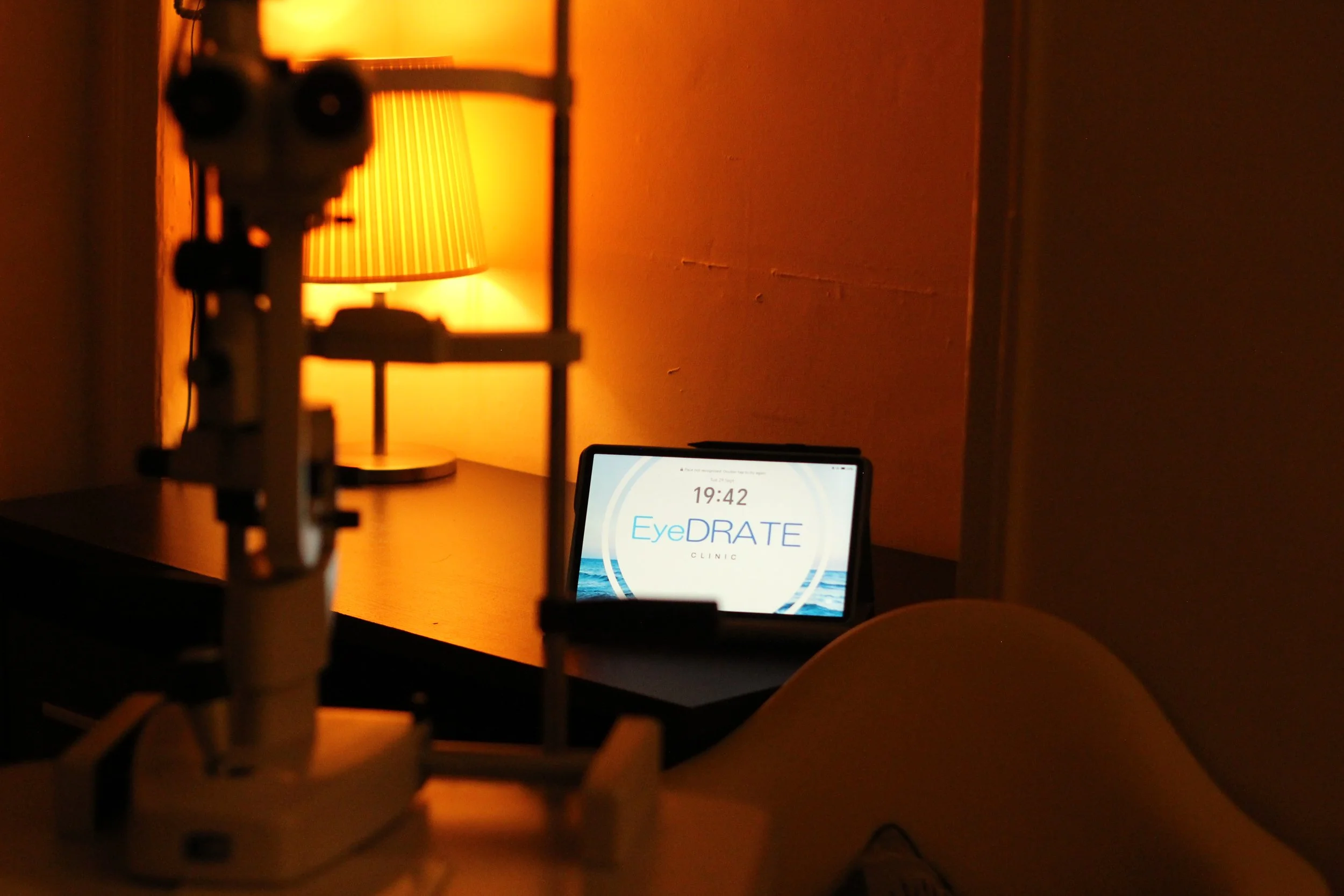 EyeDRATE Clinic dry eye examination room with slit lamp equipment