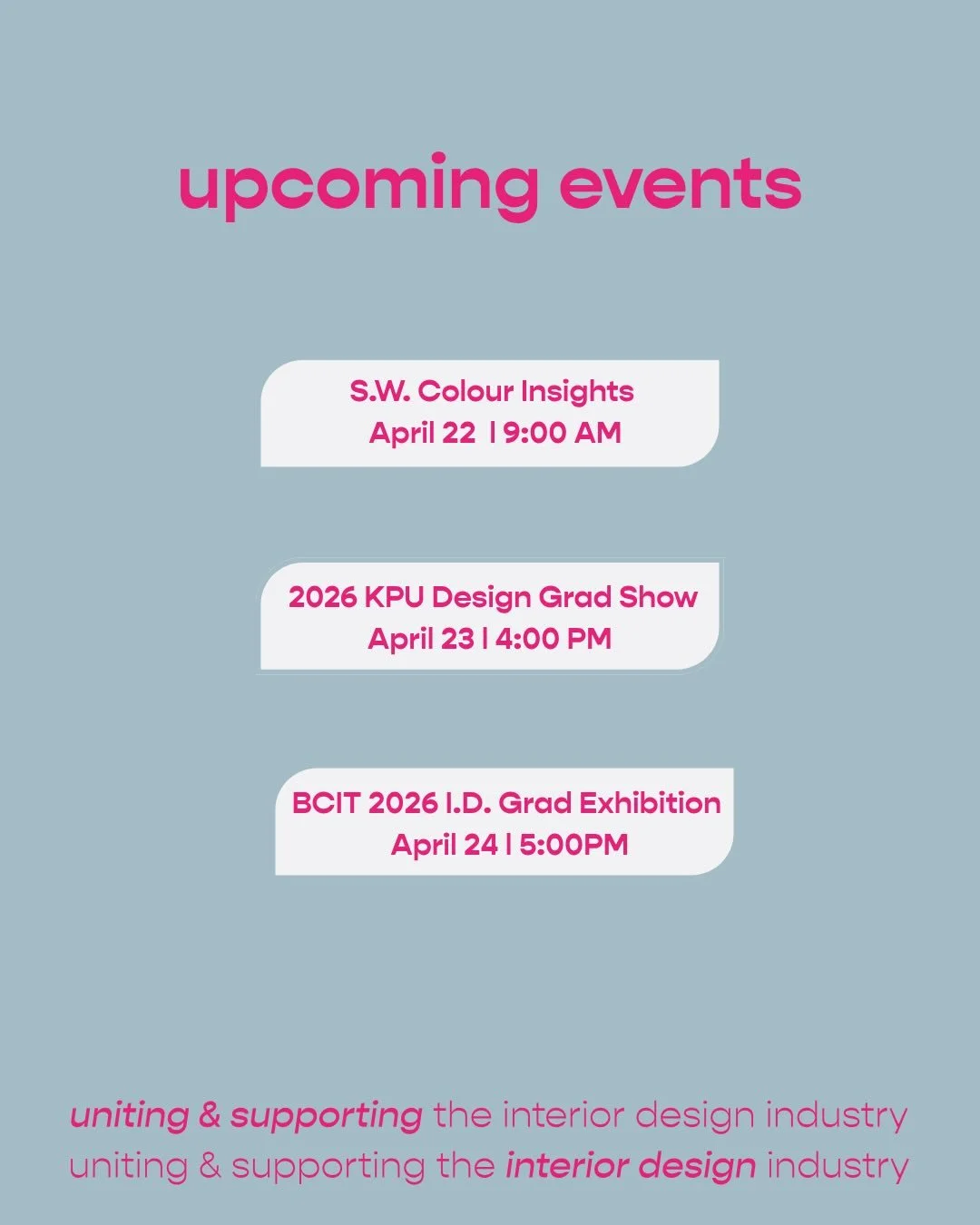 UPCOMING EVENTS happening soon!

Have you RSVP&rsquo;d for these exciting industry events yet?  Hope to see you there!

Make sure you keep an eye on our Events Page (link in bio). Lots of great opportunities coming up in Vancouver, and we strive to s
