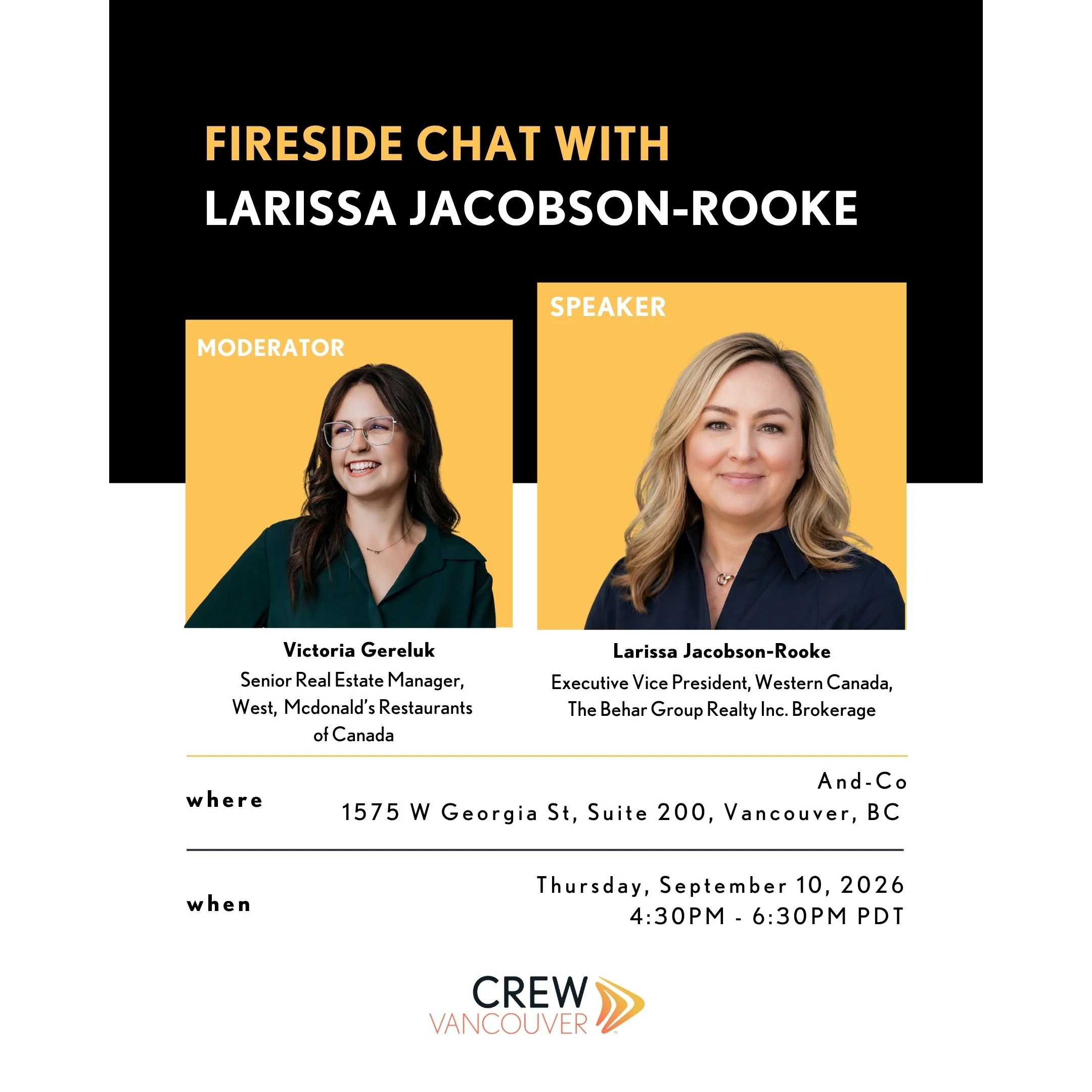 CREW: Fireside Chat with Larissa Jacobson-Rooke