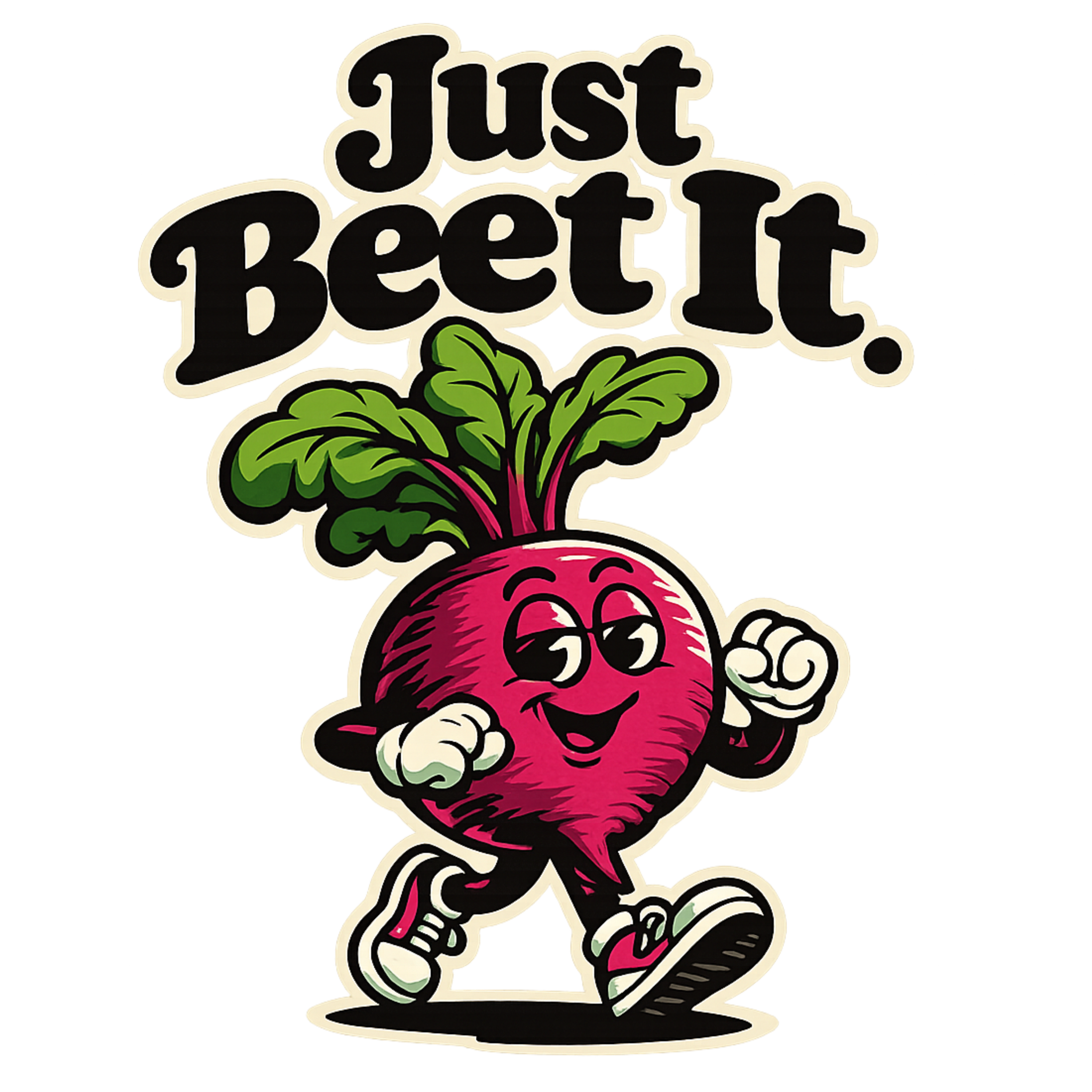 Pink neon sign saying 'and breathe' against a background of green foliage.