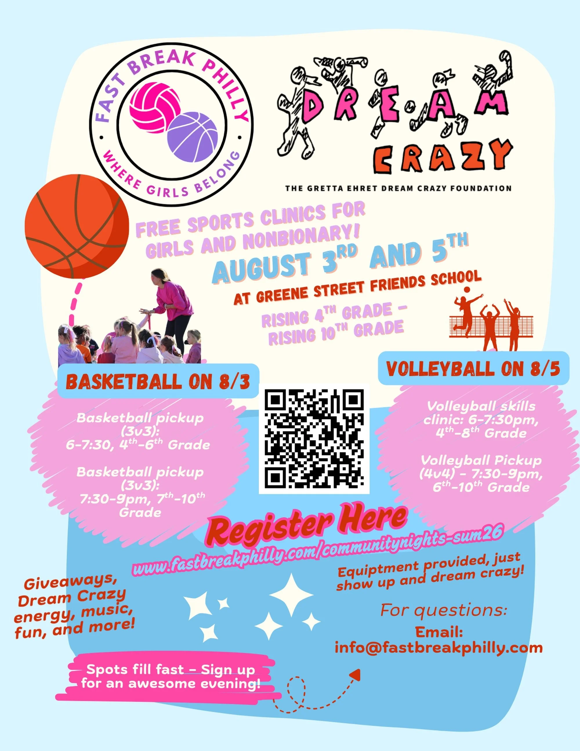 We&rsquo;re proud to sponsor two FREE community nights with Fast Break Philly and bring the Dream Crazy energy all summer long ✨

Be sure to check out the full series they&rsquo;re offering this summer! Interested in attending all of the sessions and