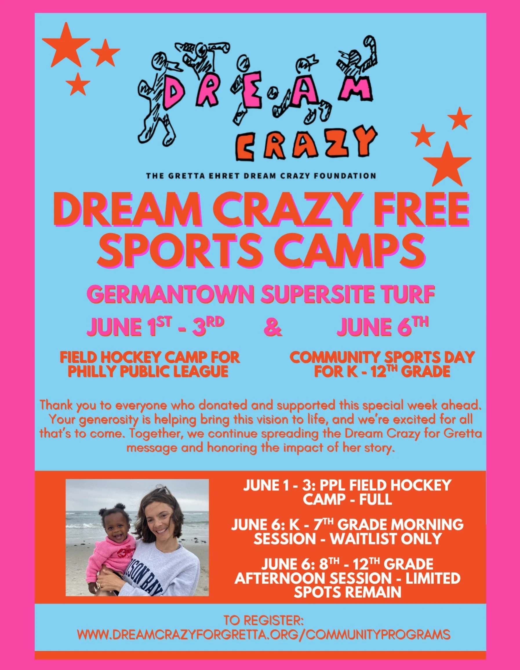 With over 160 young athletes registered to take part in Dream Crazy Community Week next week, we just want to say THANK YOU to everyone who has supported and donated so far. Your generosity has truly helped bring this vision to life.

Your donations 