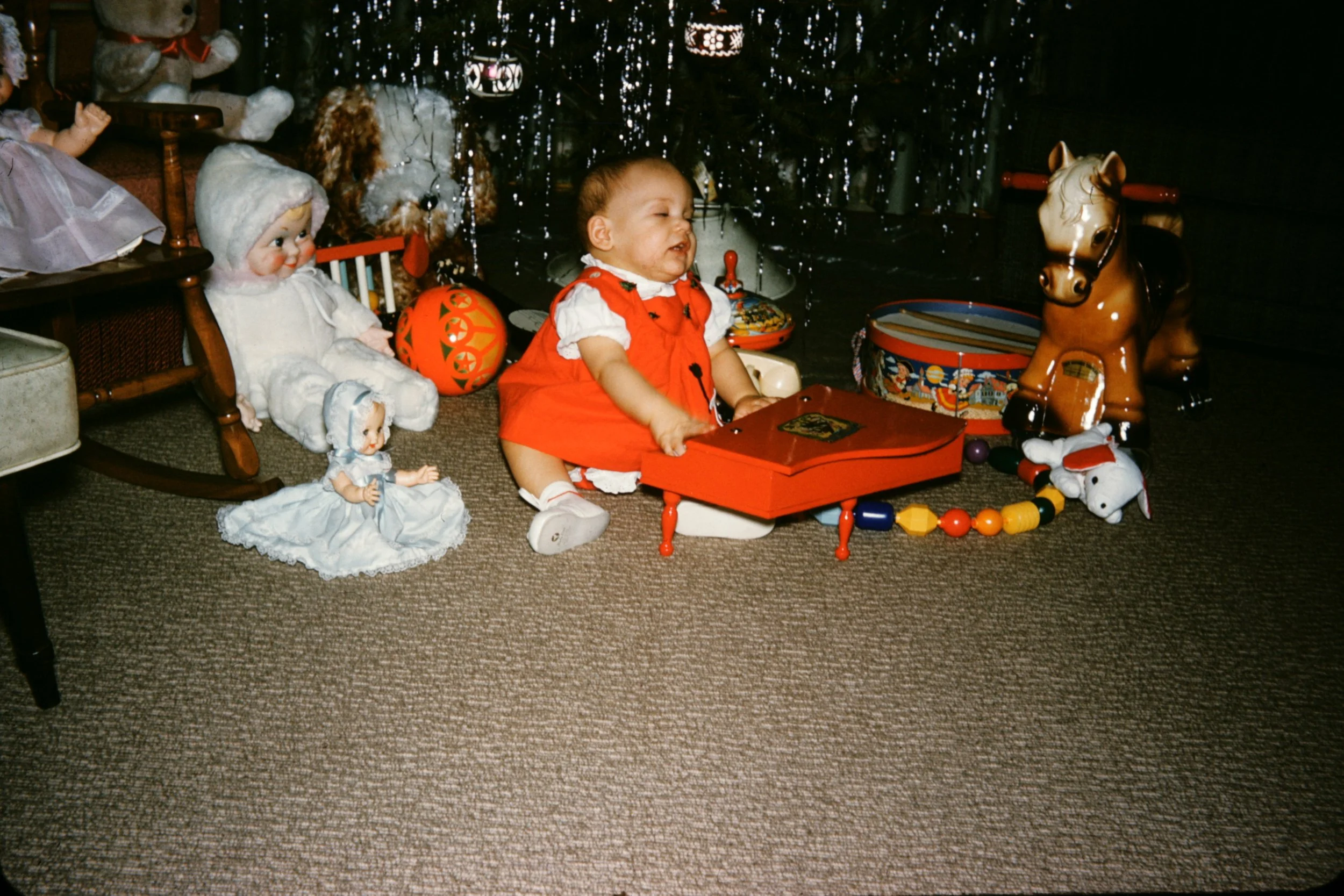 Annie with her Christmas Toys.JPG