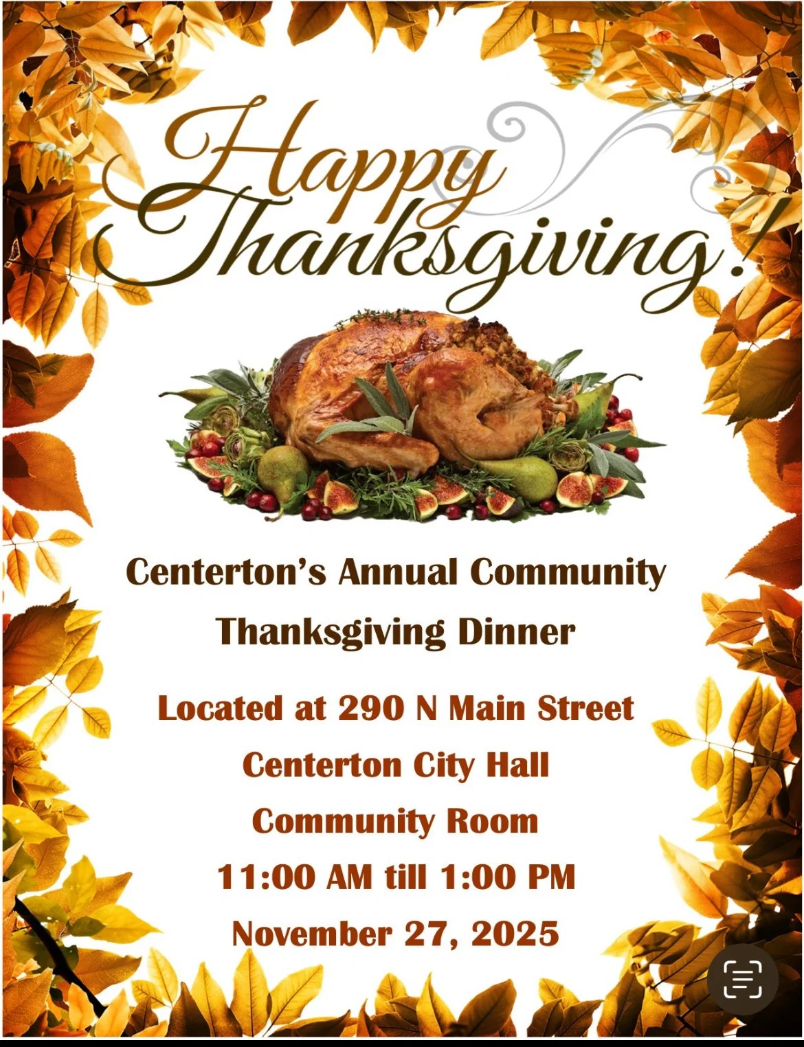 Centerton's Annual Community Thanksgiving Dinner