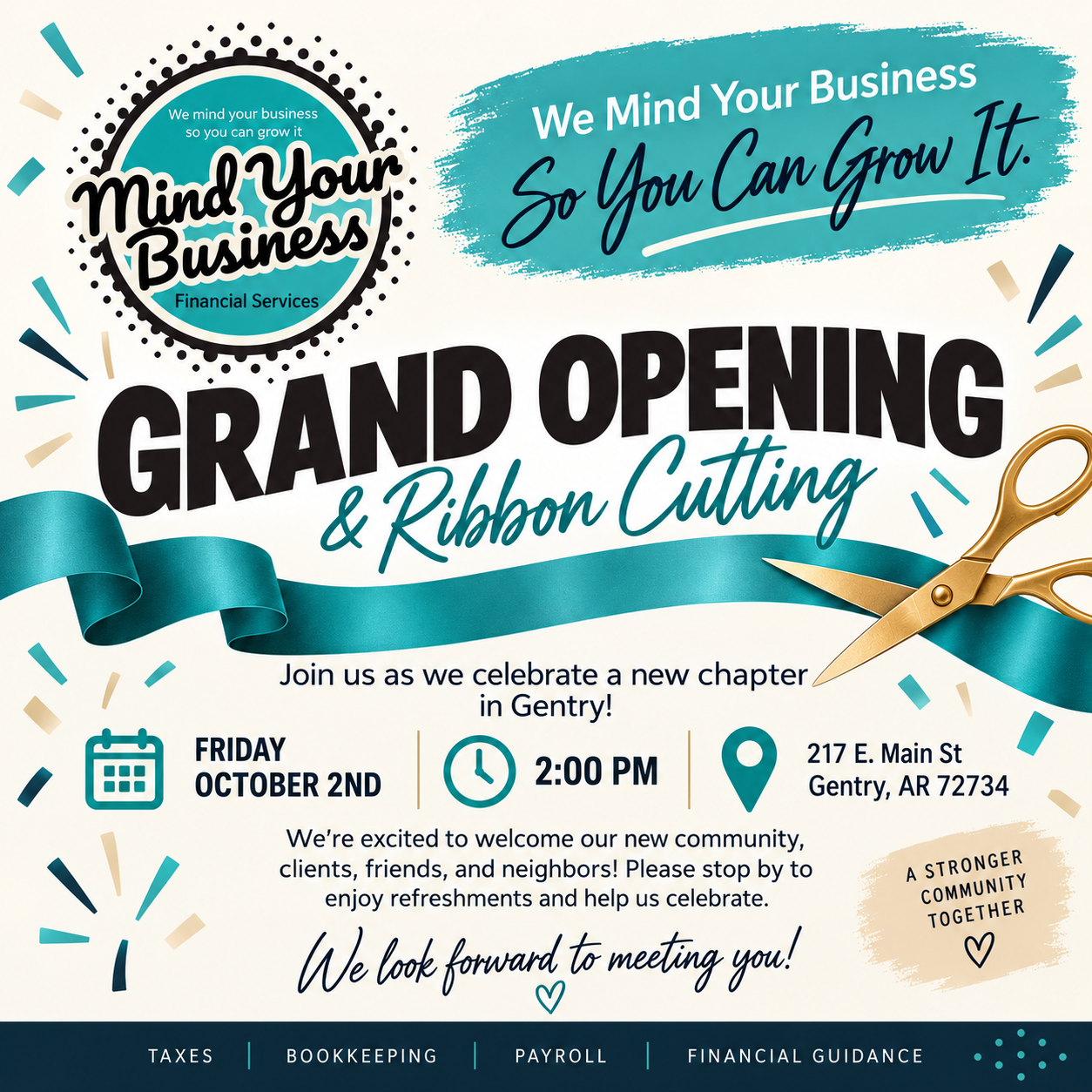 Ribbon Cutting Event - Mind Your Business