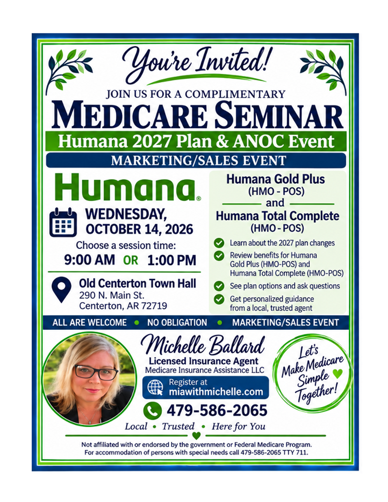 Medicare Seminar-Humana 2027 Plan & ANOV Event for HumanaChoice Giveback (PPO)