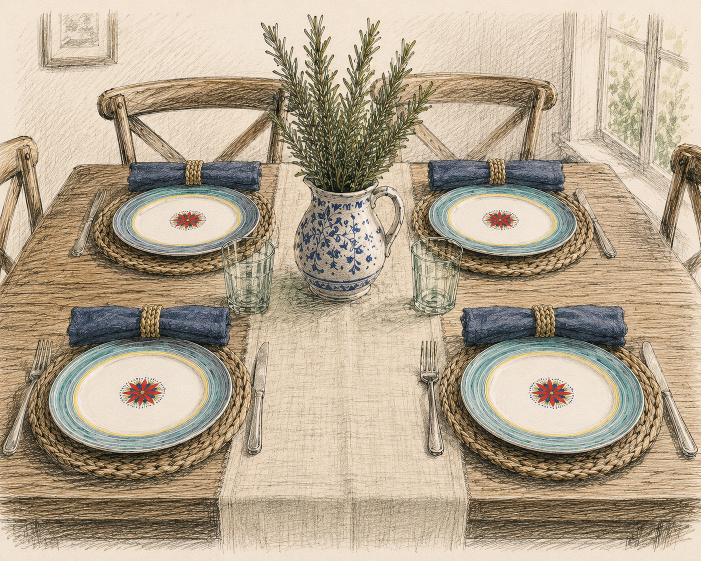 simple family table setting