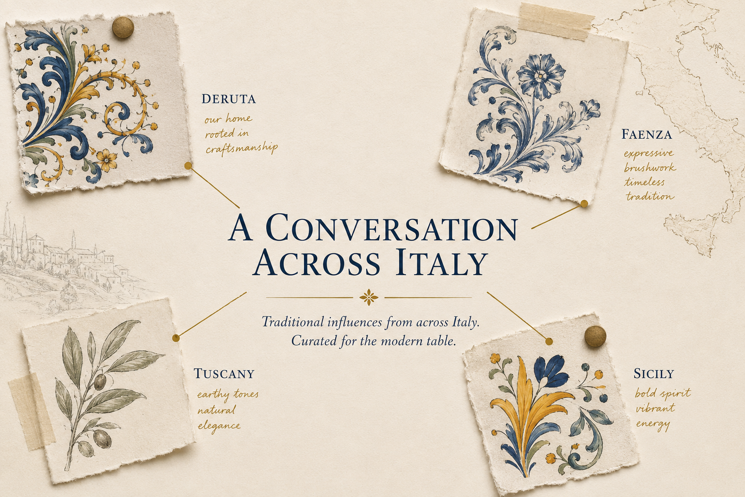 examples of tableware motifs from different parts of Italy