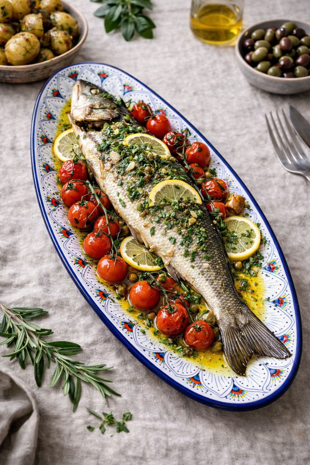 Whole Roasted Mediterranean Fish (Italian Style)