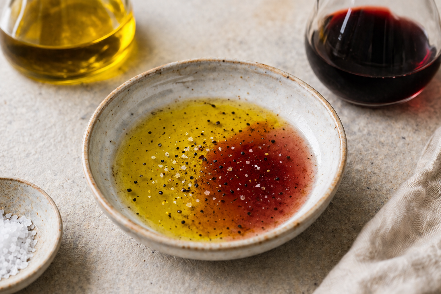 Oil oil and red wine vinegar