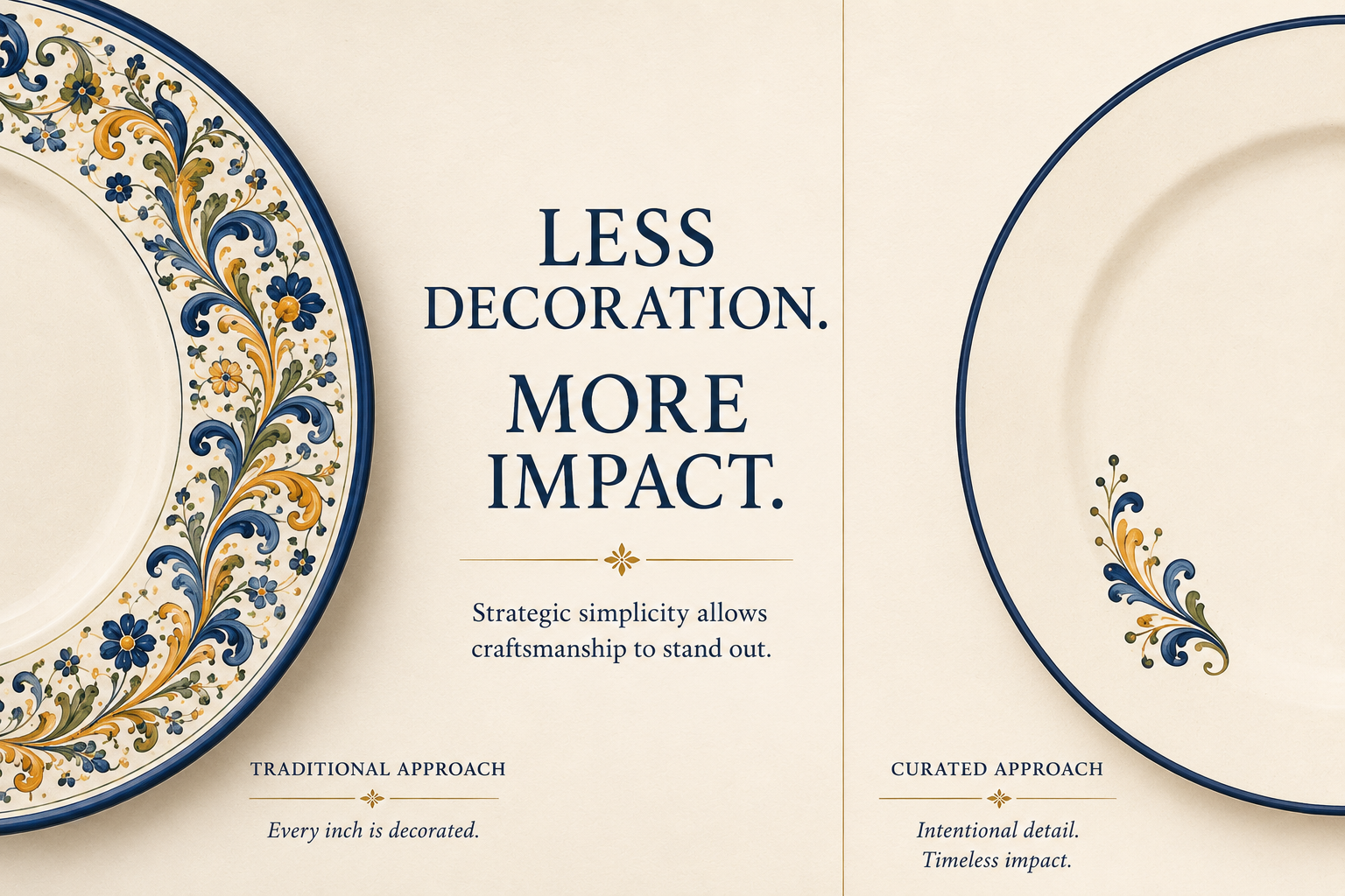 Example of hoe less decoration can make more impactful tableware