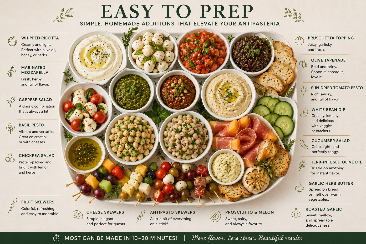 Easy to make items for an antipasto spread