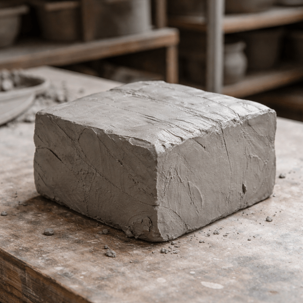 Block of raw clay from Derutal Italy used to produce Italian Ceramics