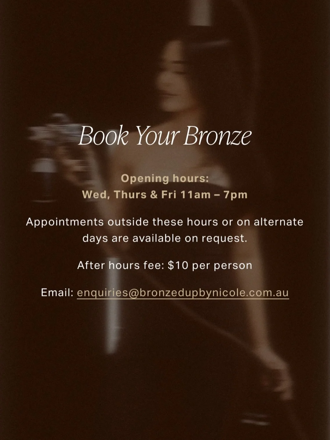 New schedule for 2026 🤎 
books open every 3 months in advance. 

After reevaluating my priorities, I&rsquo;ve refined my schedule:

Better flow. Updated hours.
Showing up at my best for every client.

Wed, Thurs &amp; Fri 11am &ndash; 7pm

After hou