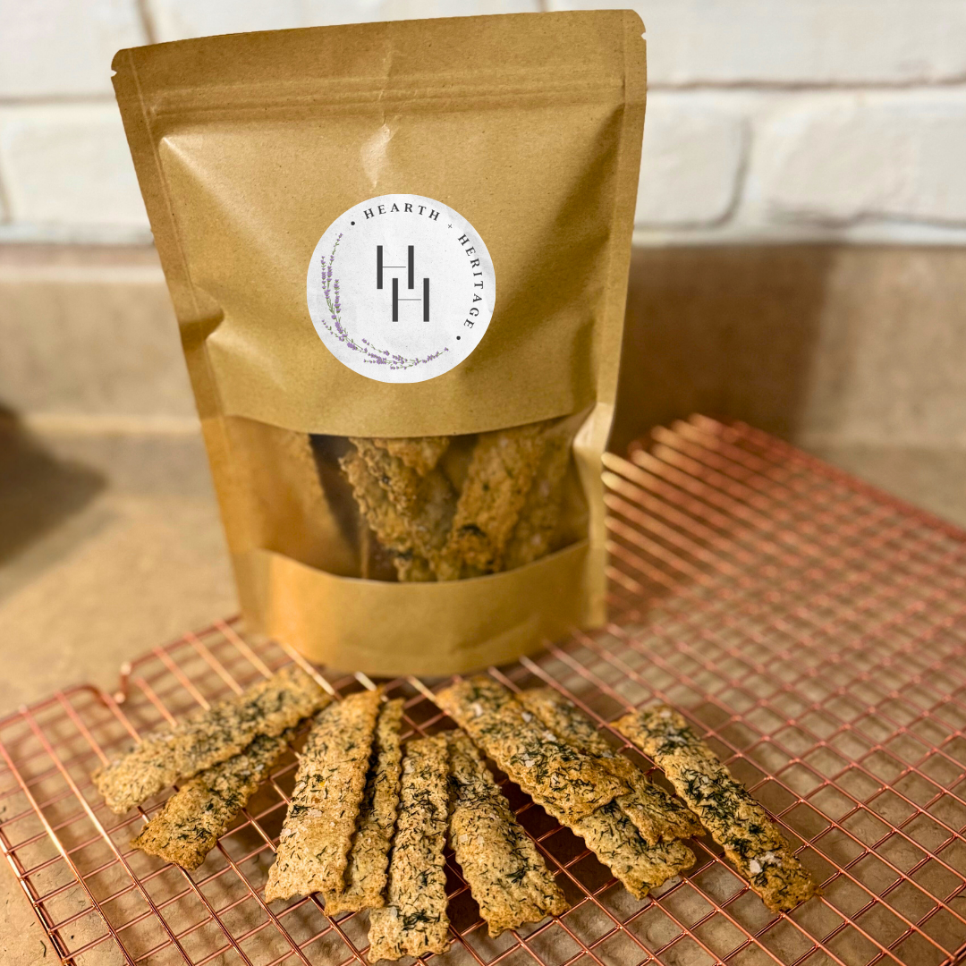 Dilly Sourdough Discard Crackers: Small Batch Herb Snack