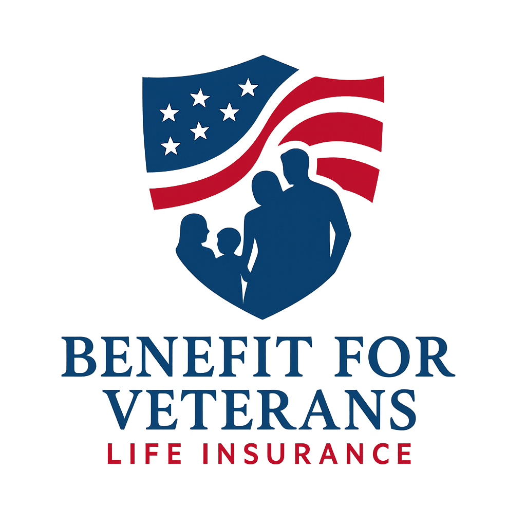 Benefit for Veterans logo with soldier, family, and shield – Promoting veteran life insurance support and protection programs.