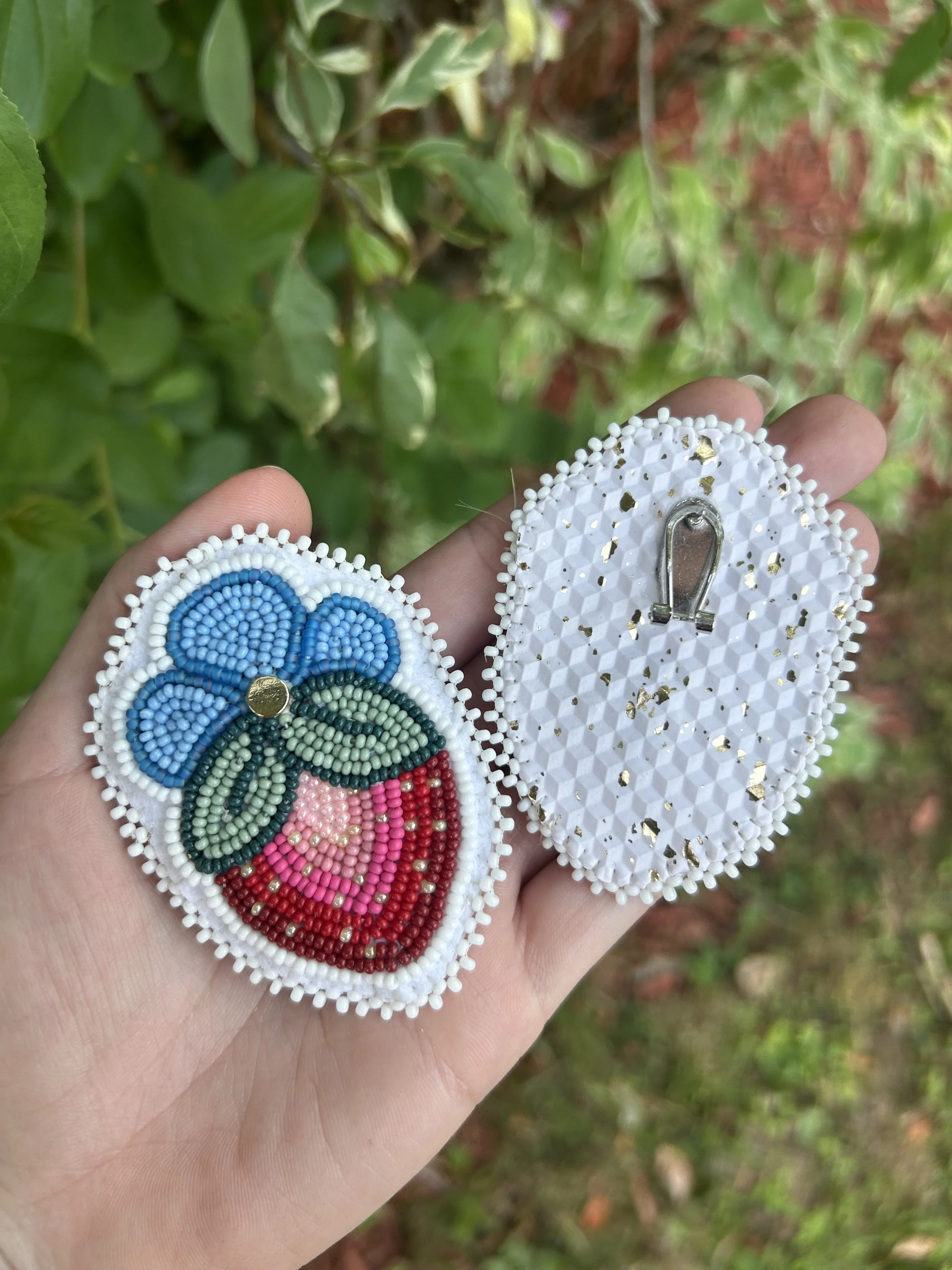 Ombre strawberries with blue florals