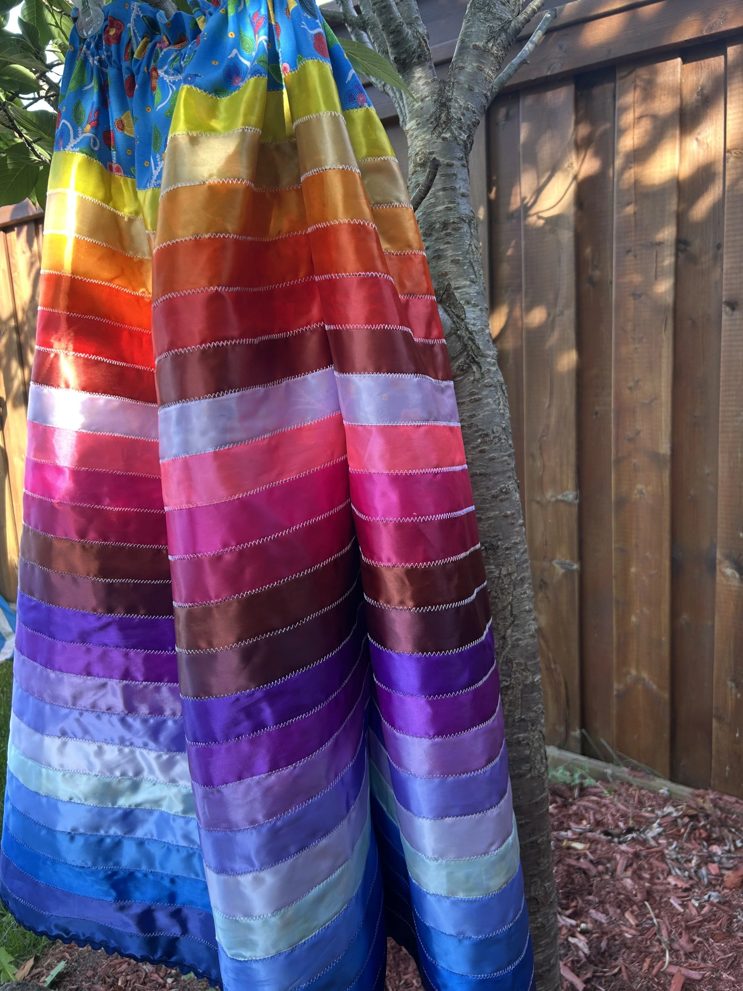 Fully stacked ribbon skirt