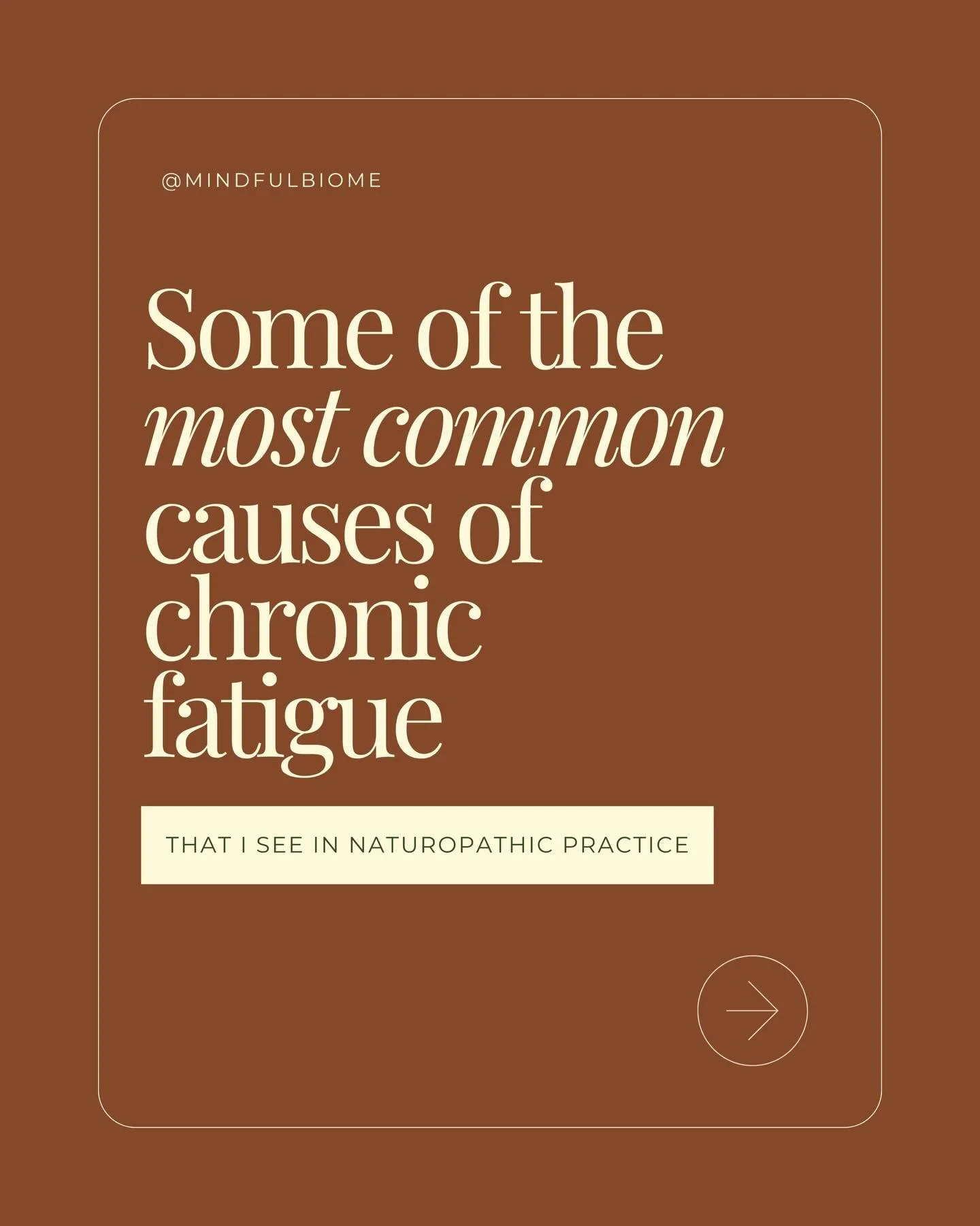 Some of the most common causes of chronic fatigue that I see in my naturopathic practice that are not just due to lack of sleep 😴 

&bull;Hypothyroidism
&bull;Nutrient deficiencies
&bull;Adrenal fatigue
&bull;Insulin resistance
&bull;Underlyin