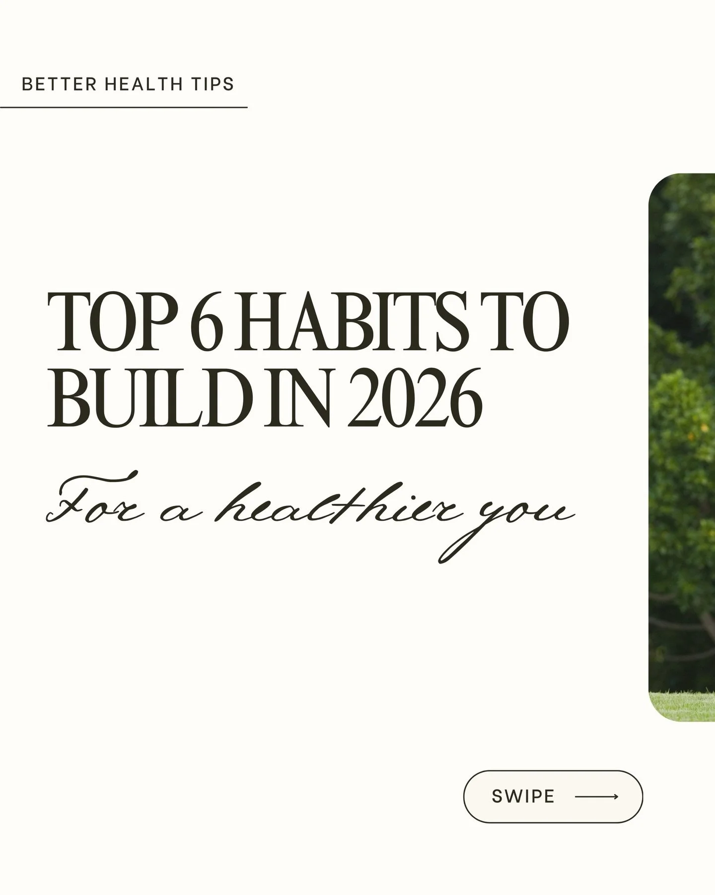 ✨ Top 6 Habits For 2026 ✨

These might seem simple, but the most transformative habits are lifestyle changes not supplements or drugs 💊 

Consistency is key, as well as finding the groove that is right for you as an individual 🫆 

It&rsquo;s these 