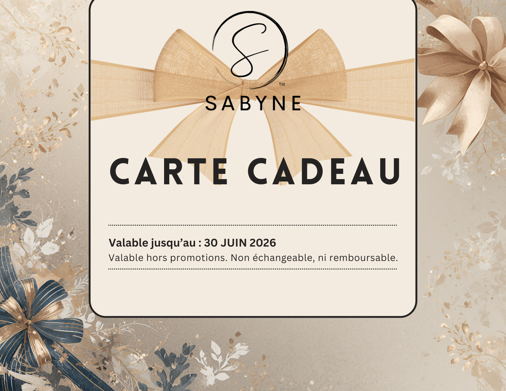 CARTE CADEAU BOUTIQUE SABYNE