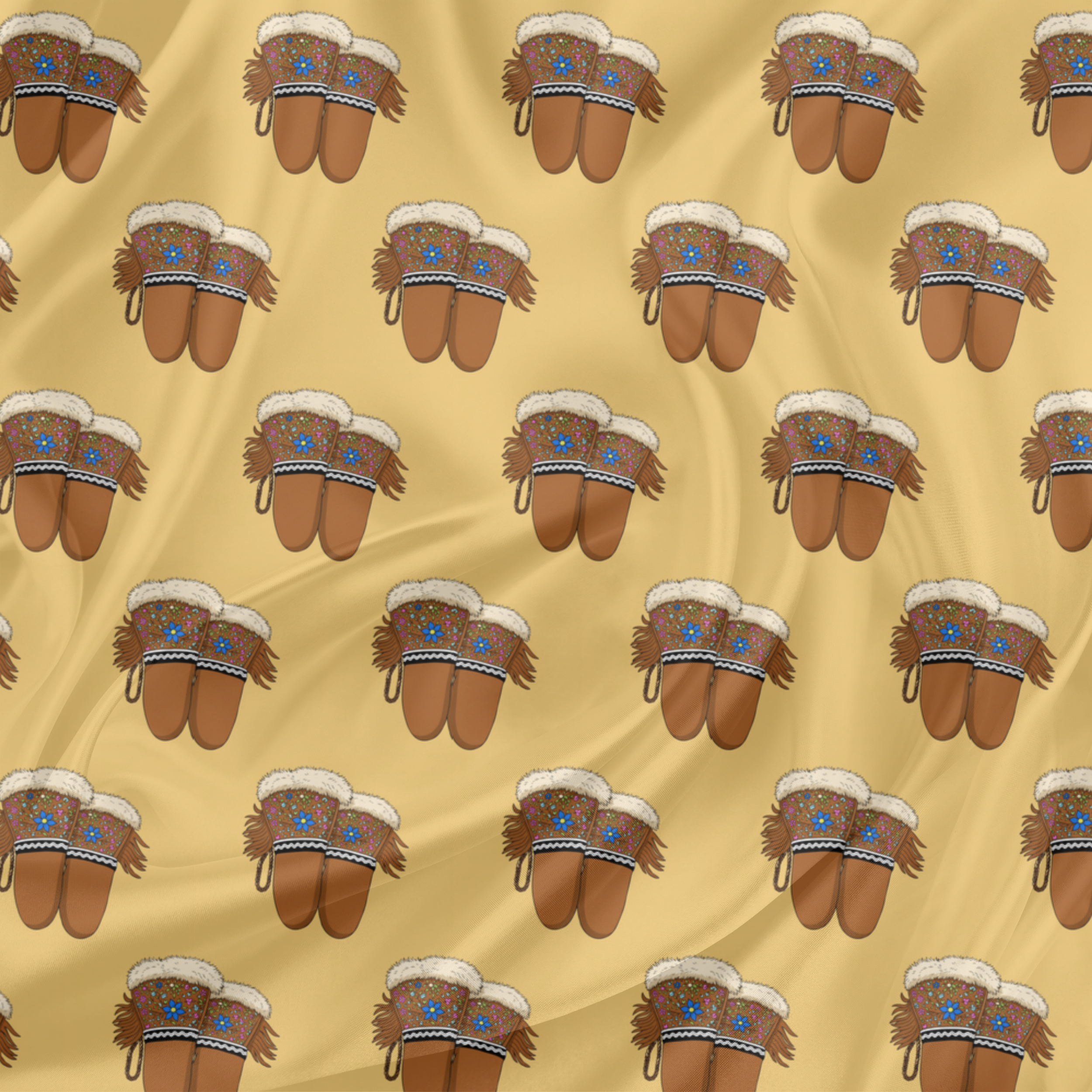 Tissu MITAINE JAUNE