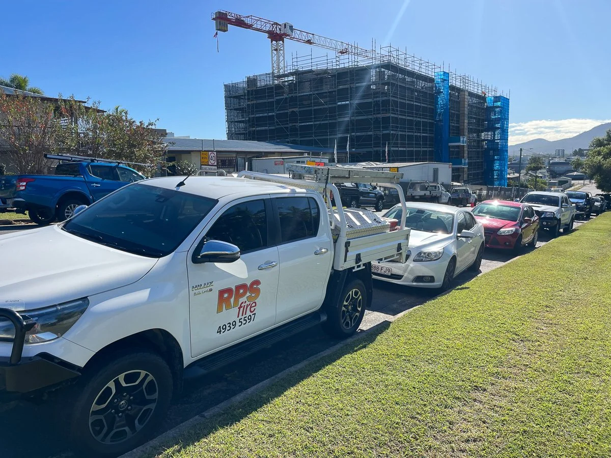 RPS Fire car parked near construction site